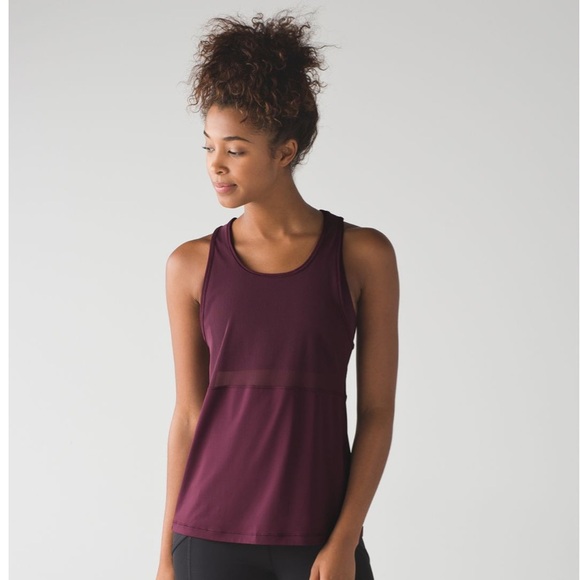lululemon athletica Tops - Lululemon 10 Fast As Light 2-In-1 Tank Bordeaux Drama active Luxtreme stretch